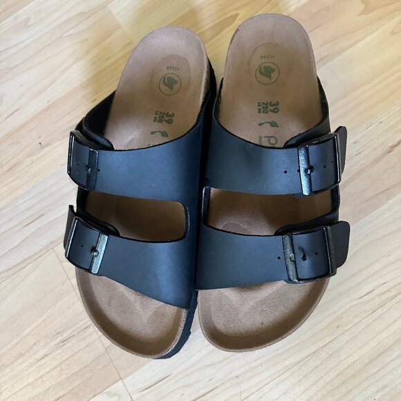 NWOT Birkenstock Women's Arizona Platform Vegan - black - Picture 1 of 4